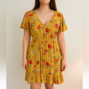 Floral yellow sundress